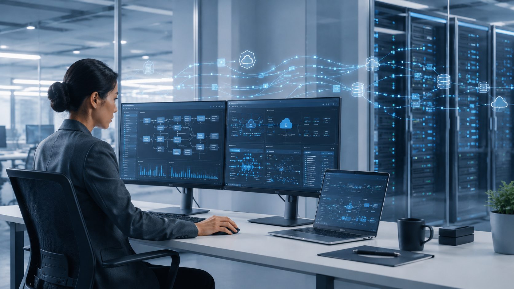 Data engineer managing cloud and on-premises data pipelines
